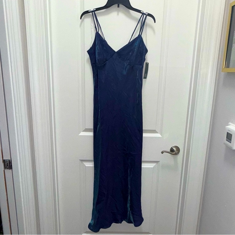 NWT Target Wild Fable Elegant Navy Blue Slip Dress